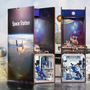 Space Station - 3D Puzzle Wood - Book Nook