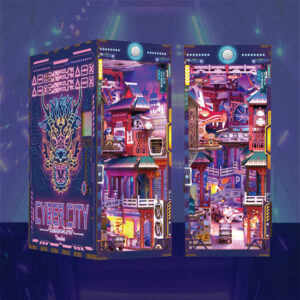 Cyber City - 3D Puzzle Wood - Book Nook Deluxe